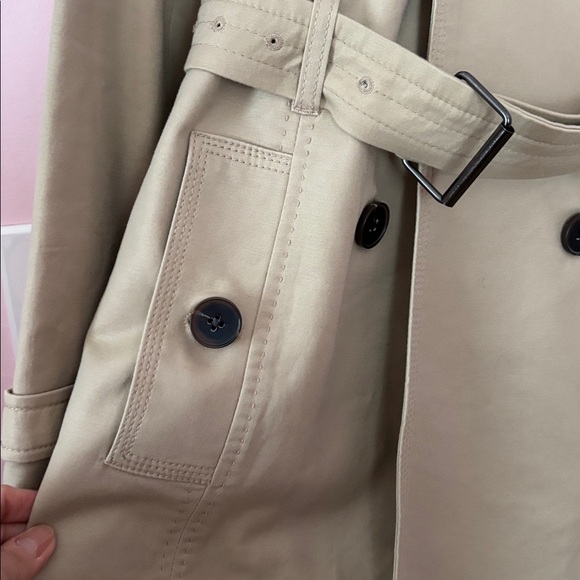 Willi Smith Beige Double-Breasted Trench Coat - Picture 4 of 7